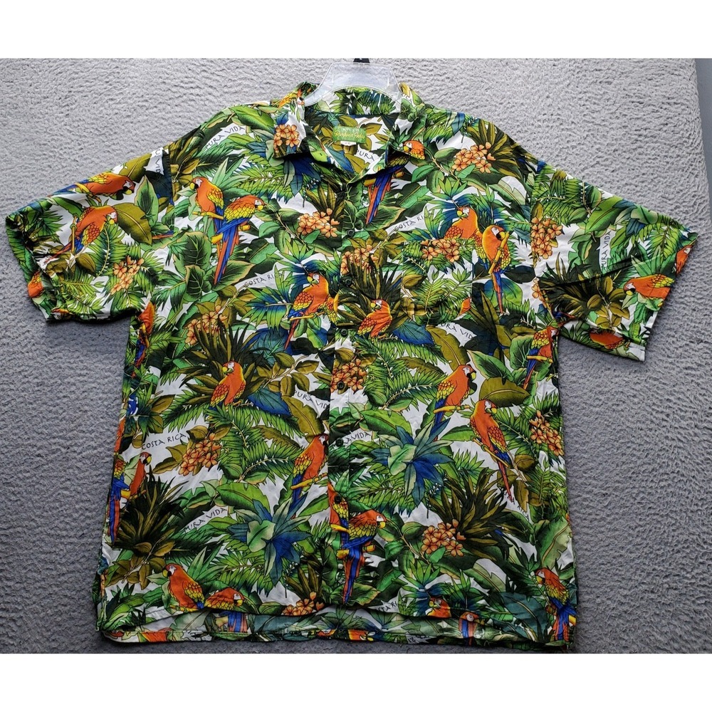 Tropic Joes Rainforest Wear Hawaiian Shirt Mens 3XL Multi Tropical Button Up